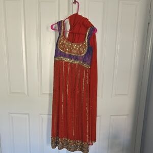 Elegant Oramge and Purple Suit